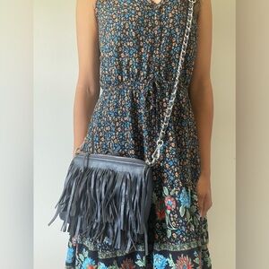 Affordable navy fringe crossbody